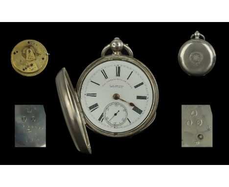 Express English Lever Sterling Silver Open Faced Pocket Watch ( Key-wind ) J.G.Graves, Sheffield. Hallmark Birmingham 1897. S