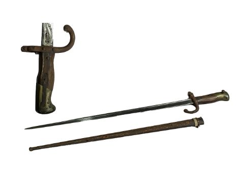 French Bayonet & Scabbard, dated 1879, Model 1874 Epee.