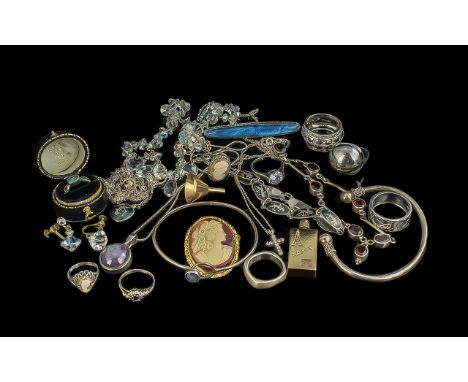 Collection of Quality Costume Jewellery, including silver, comprising John Dawson ring box containing a silver ring set with 