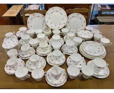 Mayfair Tea Service comprising 25 cups, 28 saucers, 15 side plates, milk jug, four bowls, and 8 assorted cake/sandwich plates