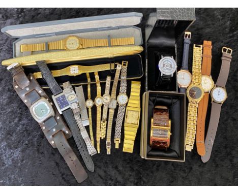 Collection of Assorted Ladies & Gent Wrist Watches, both bracelet and leather straps, including Red Herring, Butler & Wilson,