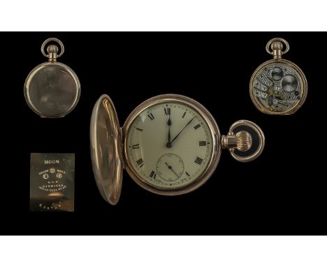 Rolex - Lever 10ct Gold Filled Full Hunter Keyless Pocket Watch, Guaranteed to be of 2 Plates of 10ct Gold with Composition B