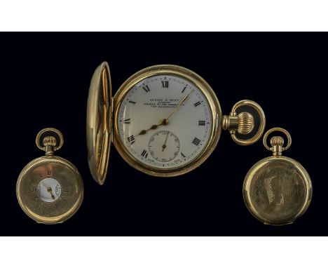 Kendal and Dent Makers To the Admiralty ' The Kendentick ' High Quality Gold Filled - Keyless Demi-Hunter Pocket Watch. Movem