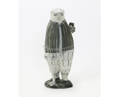 A Richard Parkinson Pottery Golfer designed by Susan Parkinson, model no.70, painted in shades of blue-grey impressed marks 3