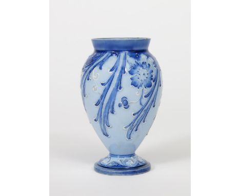 A James Macintyre &amp; Co Florian Ware baluster vase designed by William Moorcroft, painted with trailing flowers and foliag