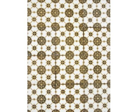 A collection of thirty-five Minton &amp; Co tiles the design attributed to Dr Christopher Dresser, each decorated with a styl