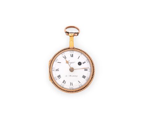 LEGER, PARIS A GOLD OPEN FACE POCKET WATCH, LATE 18TH CENTURYMovement: Verge fusee, undersprung three armed flat balance Case