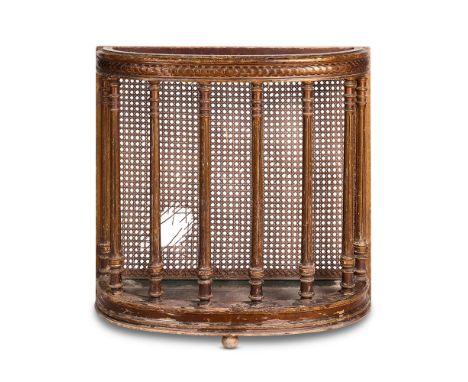 A FRENCH GILTWOOD STICK STAND LATE 19TH OR EARLY 20TH CENTURY  With fluted supports   66cm high, 70cm wide, 25cm deep    Cond
