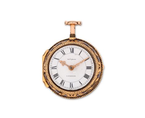 WILLIAM HUGHES, LONDON  A GOLD REPEATER OPEN FACE PAIR CASED POCKET WATCH, NO. 2178 Movement: Verge fusee, balloon balance co