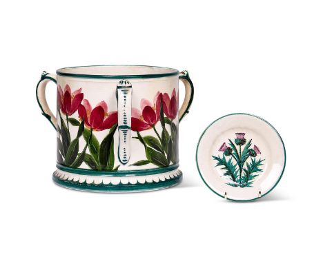 A WEMYSS 'TULIP' PATTERN TYG    LATE 19TH CENTURY    Impressed marks for Robt. Heron, retailer's mark for Thomas Goode    19c
