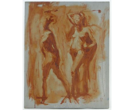 Turnbull,
oil on canvas sketch, classical nudes, signed, 20" x 16", unframed.