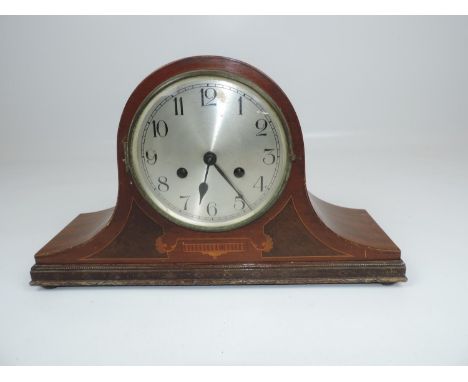 Mahogany Cased Napoleon Mantel Clock with Inlaid Decoration 