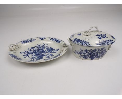 First Period Worcester Butter Tub with Dish 