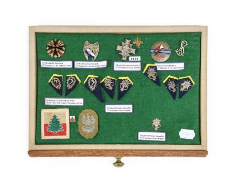 A Display of Eighteen Second World War Polish Badges, including 12th Regiment of the Podolski Uhlans breast badge, 2nd Regime