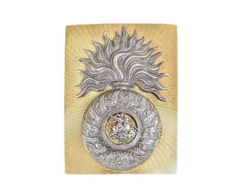 A Good Early 19th Century 5th Northumberland Fusiliers Officer's Shoulder Belt Plate, of three part construction, with silver