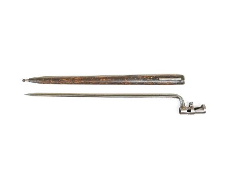A Rare Austrian M1854 Lorenz Socket Bayonet, with 47cm cruciform steel blade, the arm stamped 11.9. 8,1. 94, the socket with 