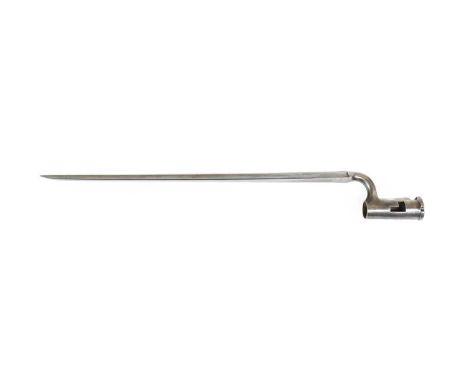 A British 1842 Pattern Socket Bayonet by J. Roe &amp; Son, the 44cm triangular section steel blade faintly stamped with maker