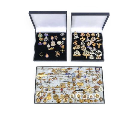 A Collection of Approximately One Hundred and Twenty First/Second World War Sweetheart Brooches, in brass, enamel, white meta