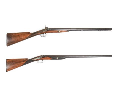 A 19th Century Percussion Side by Side Double Barrel Sporting Gun by Jennings, with 69cm steel barrels, signed and foliate en