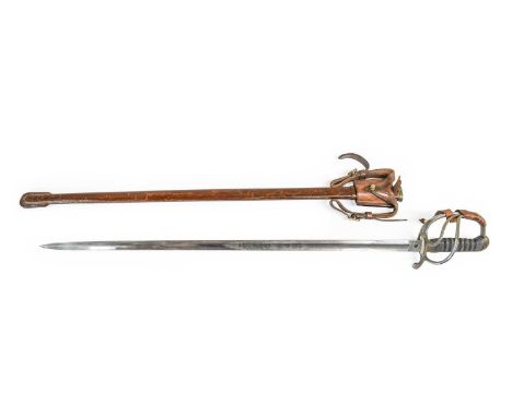 A George V Officer's Sword to the Army Service Corps, the 85cm single edge fullered steel blade etched with crowned Royal cyp