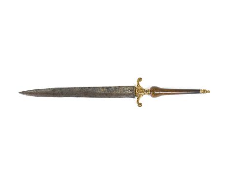 A Very Rare Late 17th Century Plug Bayonet, the 28.5cm single edge steel blade with star shape proof/armourer's mark, with gi