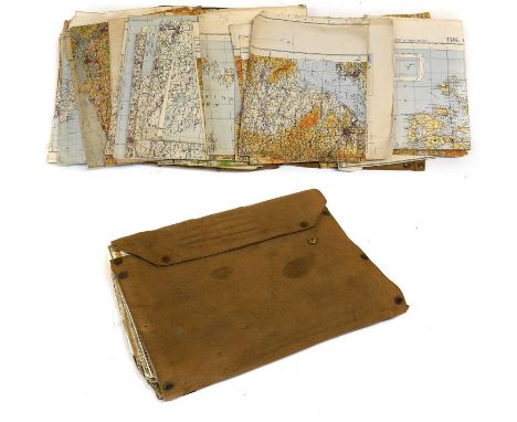 A Collection of Thirty Four Second World War Period Ordnance Survey Maps, of Great Britain, mainly on cloth, with some on pap