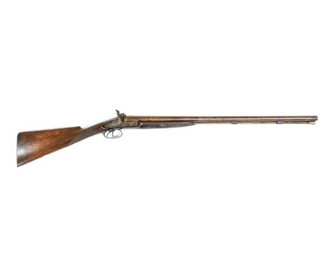 A 19th Century 12 Bore Side by Side Double Barrel Percussion Shotgun by Chard, Croydon, with 72cm browned twist steel barrels