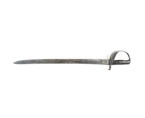 A Rare British 1859 Mk.1 First Issue Cutlass Bayonet for the Enfield Two-Band Naval Rifle, the 67cm single edge steel blade s