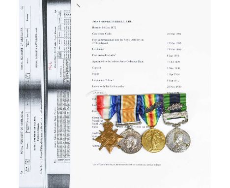 A First World War Group of Four Medals, awarded to LT.COL.J.(John) F,(Frederick) TYRRELL, Indian Ordnance Department, compris