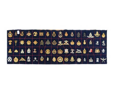 A Collection of Sixty Four Mainly First and Second World War British Army Cap Badges, in white metal, brass, bimetal and bron