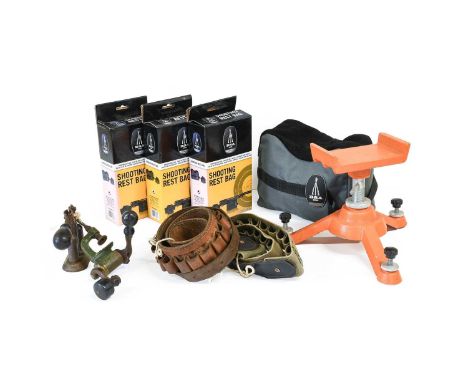 A Small Quantity of Shooting Accessories, comprising a 12 bore roll turn-over tool and redecapper, an orange painted Hoppe's 