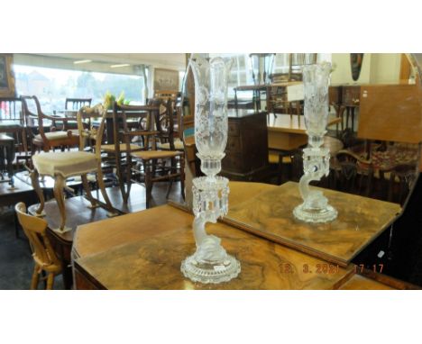A fancy Crystal Dolphin/ Koi fish candlestick, by Baccarat