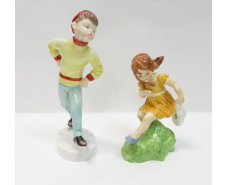 Two Royal Worcester figures, “March” and “Tuesdays child is full of grace”