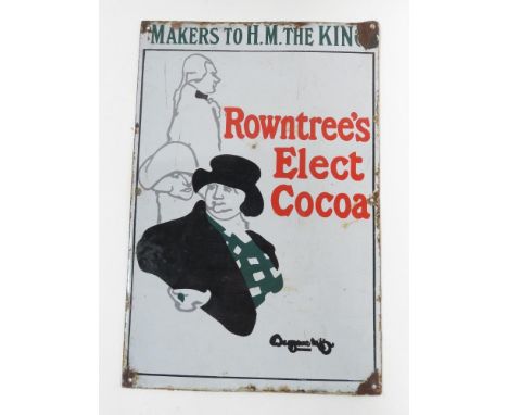 Enamel sign - Rowntrees elect cocoa 54cm high x 35cm wide 