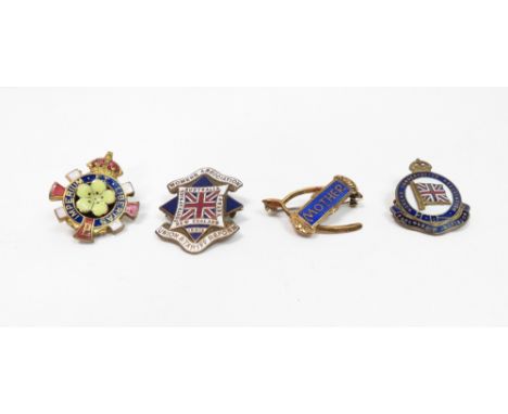 Four vintage enamel badges