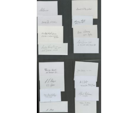 WW2 RAF Collection of 41 WW2 Bomber Command Veterans Signed Signature Cards. Includes George Lash, R. Noye, Maurice Snowball,