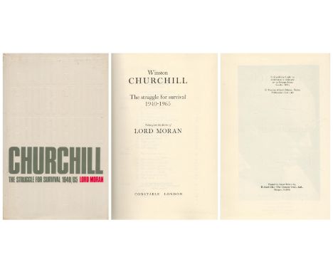 Churchill The Struggle for Survival 1940/65 from the diaries of Lord Moran 1966 First Edition Hardback Book with 829 pages pu