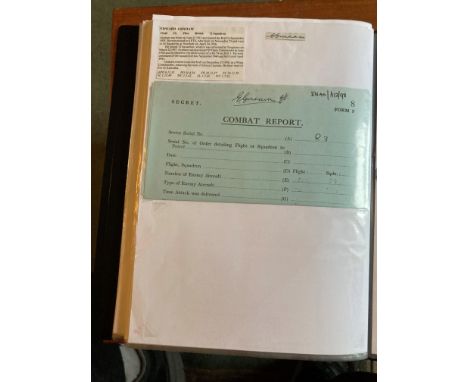 WW2 BOB fighter pilot Edward Graham 72 sqn signed copy combat report and signature fixed with biography to A4 page. WW2 RAF B