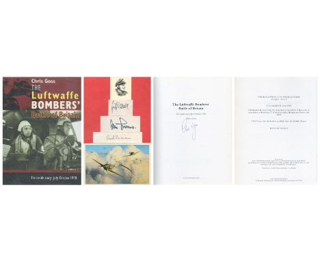 Erich Hartmann multisigned Chris Goss Signed Book Luftwaffe Bombers' Battle of Britain the inside Story: July October 1940 by