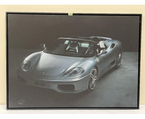 CHRISTIAN SCHWETZ. BRITISH  1967-2022 Study of a Ferrari. Photographic print on canvas board. 33' x 47'. Prov: The artist's s