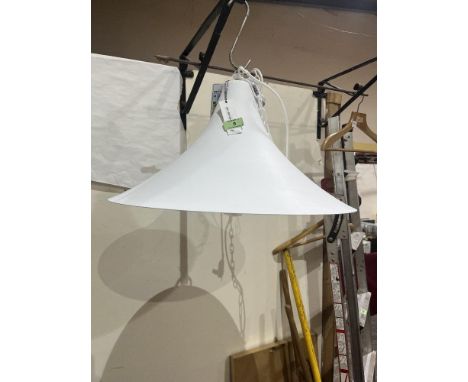An Emporio Arts white painted metal hanging lamp. 19½' diam.