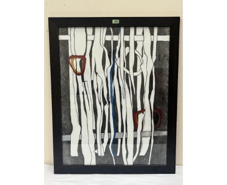 CECILY SASH. SOUTH AFRICAN. 1924-2019 Abstract composition. Signed and dated '09. Mixed media on paper 33½' x 26'