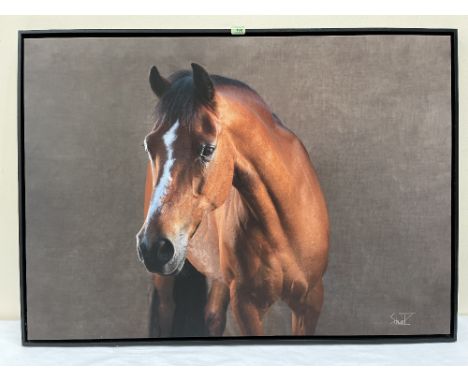 CHRISTIAN SCHWETZ. BRITISH 1967-2022 Study of a horse. Photographic print on canvas paper 33' x 47'. Prov: The artist's studi