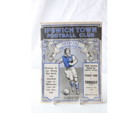 1938/39 Ipswich Town v Torquay (FAC), a football programme from Ipswich's first season as a Football League club - The game w