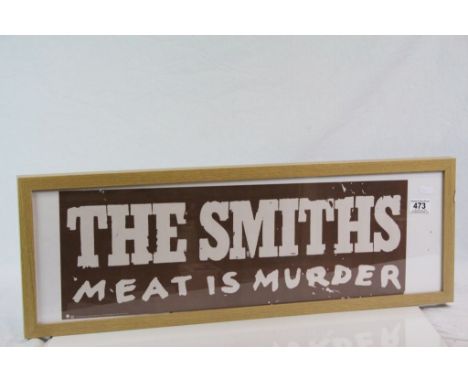 Music Memorabilia - The Smiths rare Meat Is Murder original US 1985 pre-release promo banner.  Framed for protection.