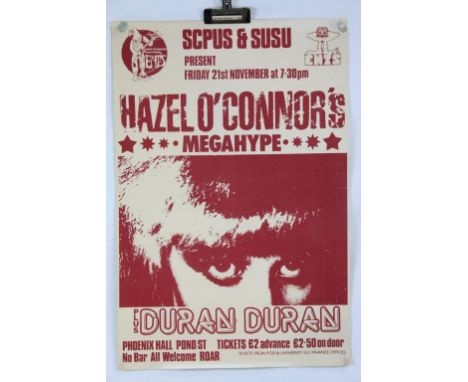 Music Poster - Original Sheffield City Polytechnic Scpus &amp; Susu Hazel O Connor's Megahype gig poster featuring support fr