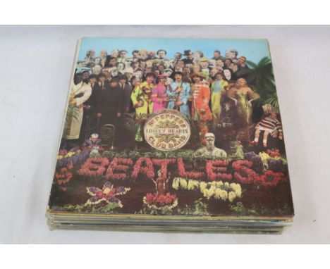 Vinyl - Collection of 14 rock &amp; pop LP's to include The Beatles Sgt Peppers (early copy with the Gramophone Co Ltd and So