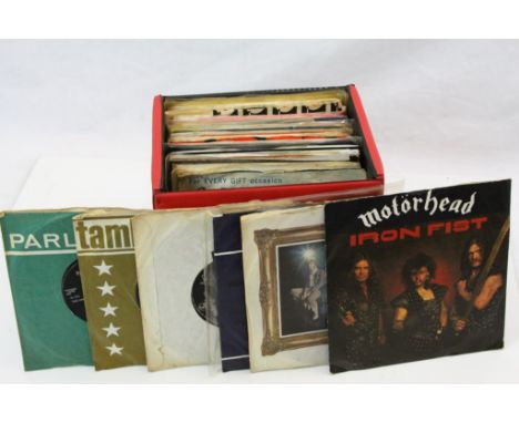 A collection of approx 50 vinyl 7" singles to include The Beatles, The Rolling Stones, Jethro Tull , Motorhead etc.. Conditio