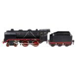 Märklin 2-B Dampflok E 920, mit 3A-Tender, Spur 0, Uhrwerk intakt, leichte Alterungs- und