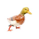 Blechfigur, watschelnde Ente, uralt, HL, Uhrwerk hakt, L 17, sonst Z 2